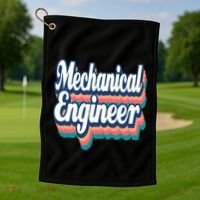 Mechanical Engineer Engineering Major Retro Cool Gift Golf Towel thumb 1