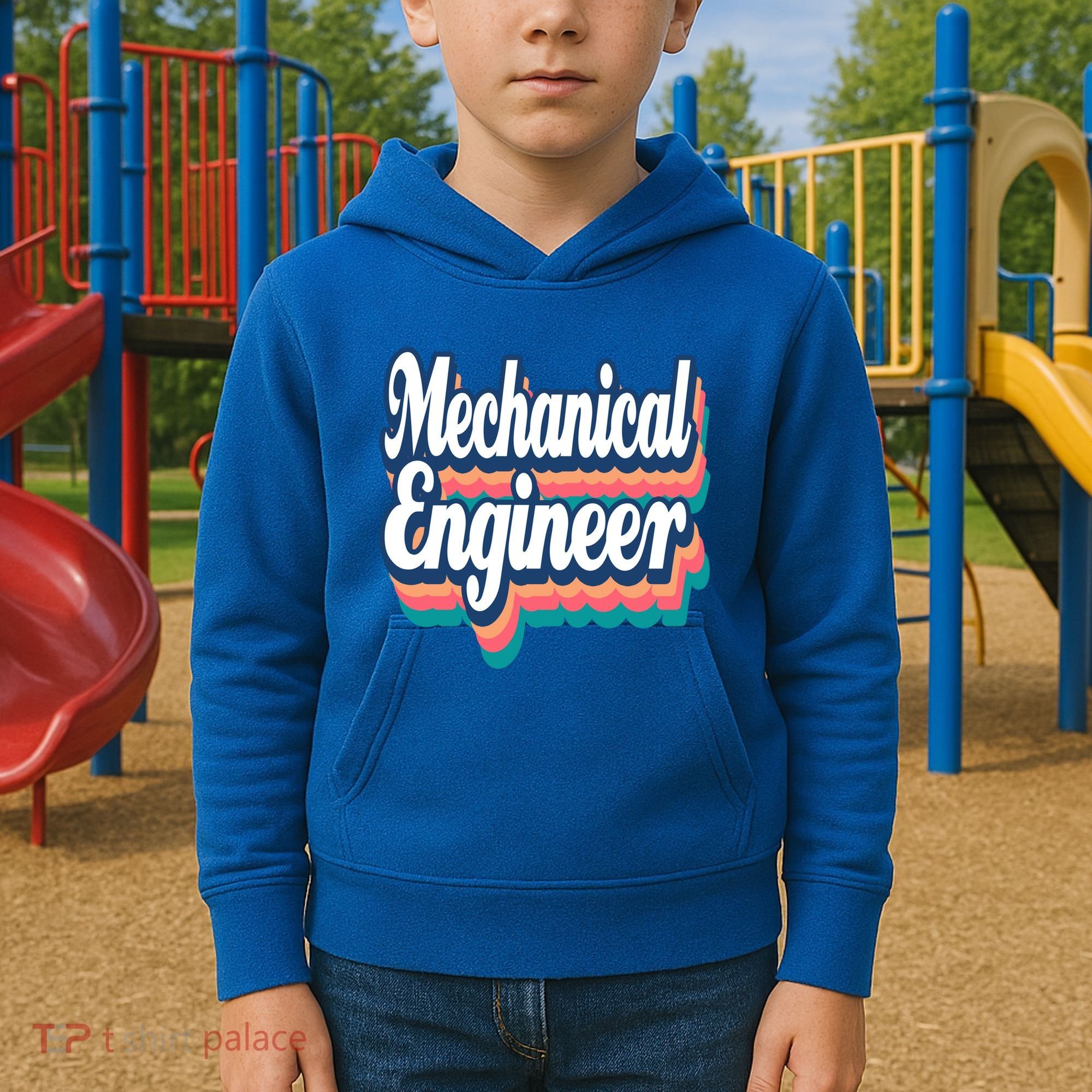 Mechanical Engineer Engineering Major Retro Cool Gift Kids Hoodie