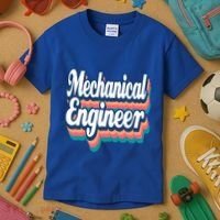 Mechanical Engineer Engineering Major Retro Cool Gift Kids T-Shirt thumb 3