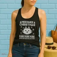Meeowee Christmas Ugly Sweater Women's Tank Top thumb 2