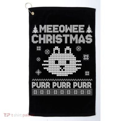Meeowee Christmas Ugly Sweater Golf Towel