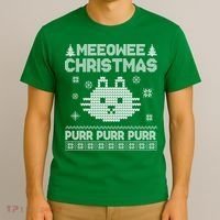 Meeowee Christmas Ugly Sweater T-Shirt thumb 3