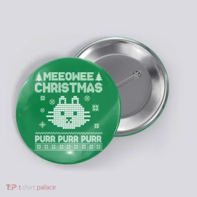 Meeowee Christmas Ugly Sweater Button