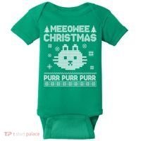 Meeowee Christmas Ugly Sweater Baby Bodysuit thumb 0
