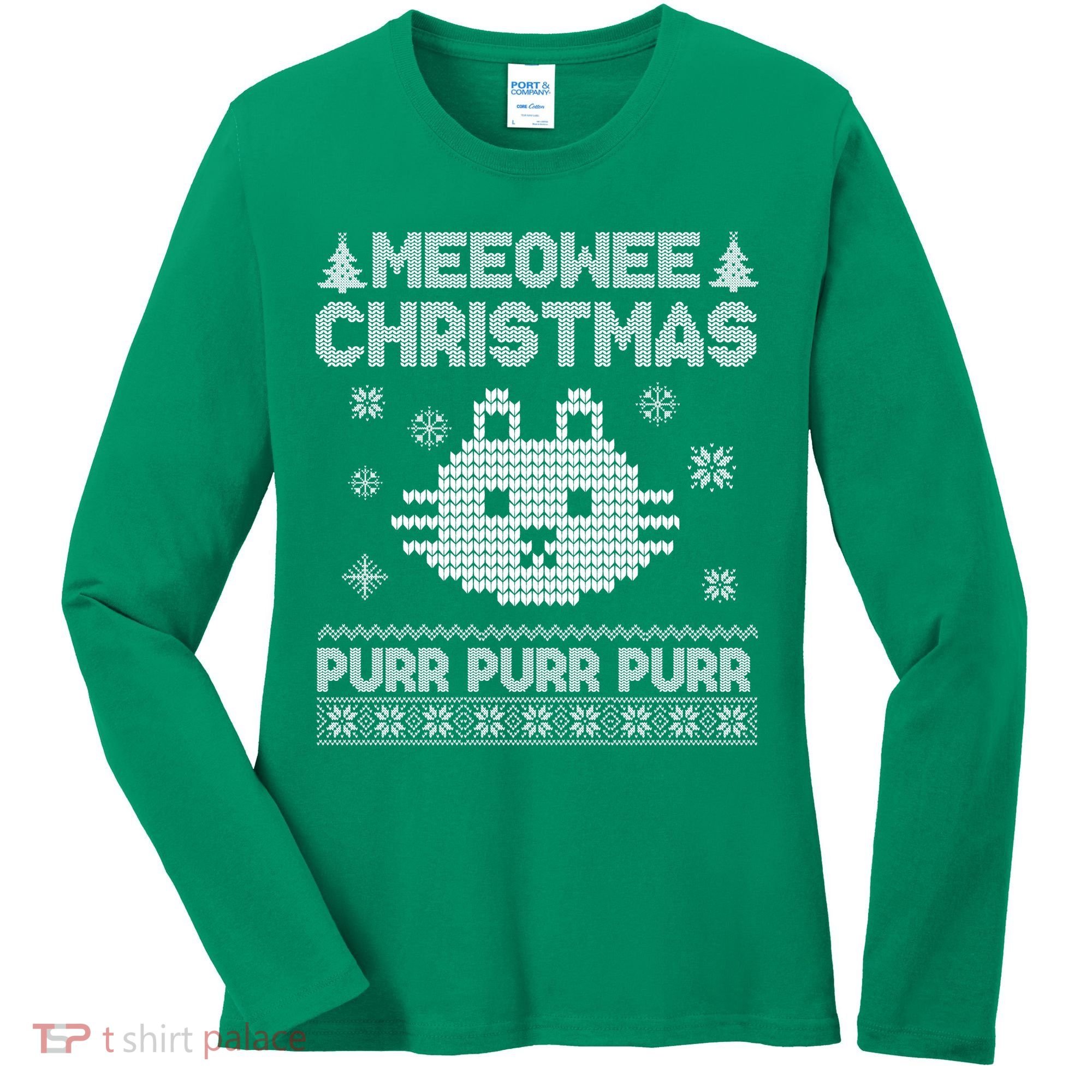Meeowee Christmas Ugly Sweater Women's Long Sleeve Shirt