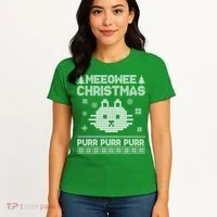 Meeowee Christmas Ugly Sweater Women's T-Shirt thumb 4