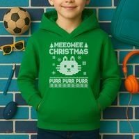 Meeowee Christmas Ugly Sweater Kids Hoodie thumb 2