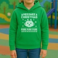 Meeowee Christmas Ugly Sweater Kids Hoodie thumb 3