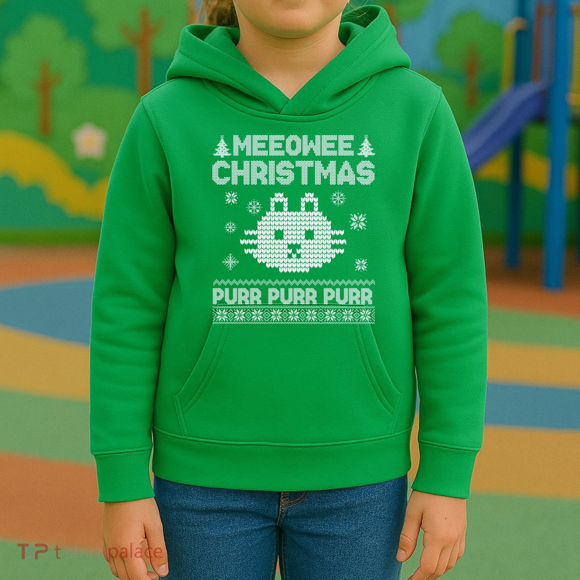 Meeowee Christmas Ugly Sweater Kids Hoodie