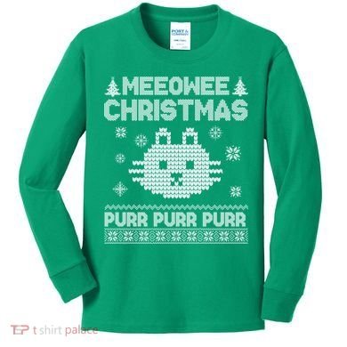Meeowee Christmas Ugly Sweater Kids Long Sleeve Shirt