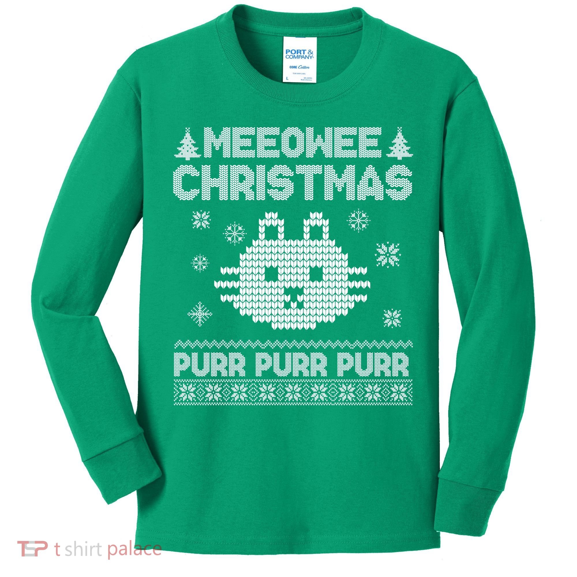 Meeowee Christmas Ugly Sweater Kids Long Sleeve Shirt