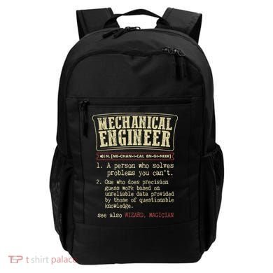 Mechanical Engineer Funny Dictionary Definition Backpack