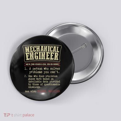 Mechanical Engineer Funny Dictionary Definition Button