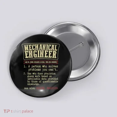Mechanical Engineer Funny Dictionary Definition Button