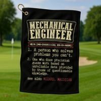 Mechanical Engineer Funny Dictionary Definition Golf Towel thumb 1