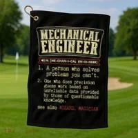 Mechanical Engineer Funny Dictionary Definition Golf Towel thumb 1