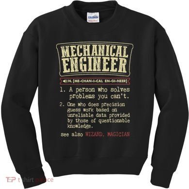 Mechanical Engineer Funny Dictionary Definition Kids Sweatshirt