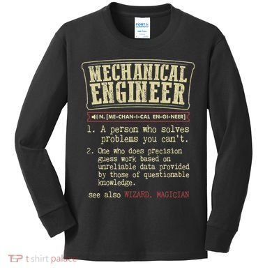 Mechanical Engineer Funny Dictionary Definition Kids Long Sleeve Shirt