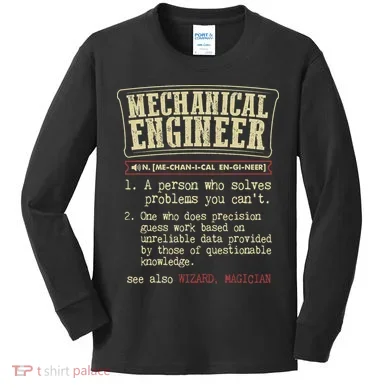 Mechanical Engineer Funny Dictionary Definition Kids Long Sleeve Shirt