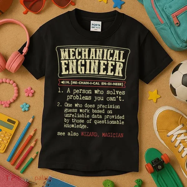 Mechanical Engineer Funny Dictionary Definition Kids T-Shirt