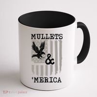 Mullet Eagle Flag Mullets And Merica | Party In The Back Coffee Mug thumb 1