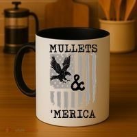 Mullet Eagle Flag Mullets And Merica | Party In The Back Coffee Mug thumb 4