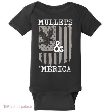 Mullet Eagle Flag Mullets And Merica | Party In The Back Baby Bodysuit