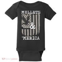 Mullet Eagle Flag Mullets And Merica | Party In The Back Baby Bodysuit thumb 0