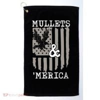 Mullet Eagle Flag Mullets And Merica | Party In The Back Golf Towel thumb 0