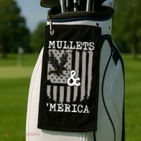 Mullet Eagle Flag Mullets And Merica | Party In The Back Golf Towel thumb 2