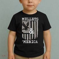 Mullet Eagle Flag Mullets And Merica | Party In The Back Toddler T-Shirt thumb 2