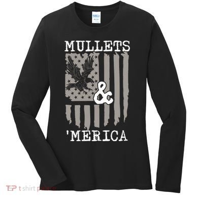 Mullet Eagle Flag Mullets And Merica | Party In The Back Women's Long Sleeve Shirt