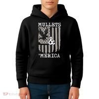 Mullet Eagle Flag Mullets And Merica | Party In The Back Kids Hoodie thumb 4