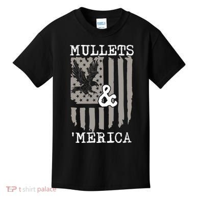 Mullet Eagle Flag Mullets And Merica | Party In The Back Kids T-Shirt
