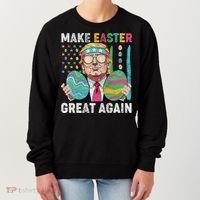 Make Easter Great Again Trump Bunny Spring Hunt Eggs Women's Sweatshirt thumb 0