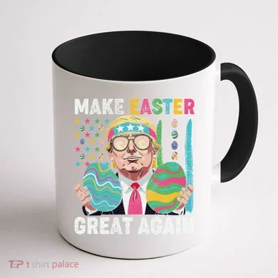 Make Easter Great Again Trump Bunny Spring Hunt Eggs Coffee Mug back