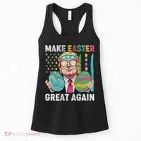 Make Easter Great Again Trump Bunny Spring Hunt Eggs Women's Tank Top thumb 0