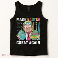 Make Easter Great Again Trump Bunny Spring Hunt Eggs Tank Top thumb 2
