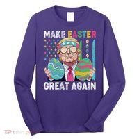Make Easter Great Again Trump Bunny Spring Hunt Eggs Long Sleeve Shirt thumb 0