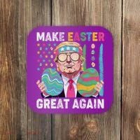 Make Easter Great Again Trump Bunny Spring Hunt Eggs Coaster thumb 0