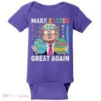 Make Easter Great Again Trump Bunny Spring Hunt Eggs Baby Bodysuit thumb 0