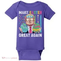 Make Easter Great Again Trump Bunny Spring Hunt Eggs Baby Bodysuit thumb 0