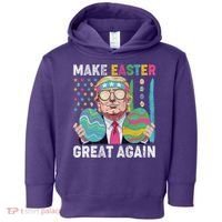 Make Easter Great Again Trump Bunny Spring Hunt Eggs Toddler Hoodie thumb 0