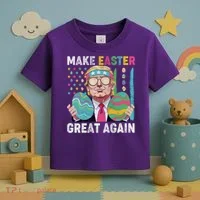 Make Easter Great Again Trump Bunny Spring Hunt Eggs Toddler T-Shirt thumb 3
