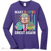 Make Easter Great Again Trump Bunny Spring Hunt Eggs Women's Long Sleeve Shirt thumb 0