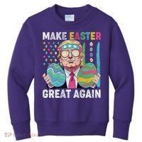 Make Easter Great Again Trump Bunny Spring Hunt Eggs Kids Sweatshirt thumb 0