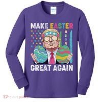 Make Easter Great Again Trump Bunny Spring Hunt Eggs Kids Long Sleeve Shirt thumb 0