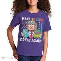 Make Easter Great Again Trump Bunny Spring Hunt Eggs Kids T-Shirt thumb 2