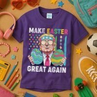 Make Easter Great Again Trump Bunny Spring Hunt Eggs Kids T-Shirt thumb 3