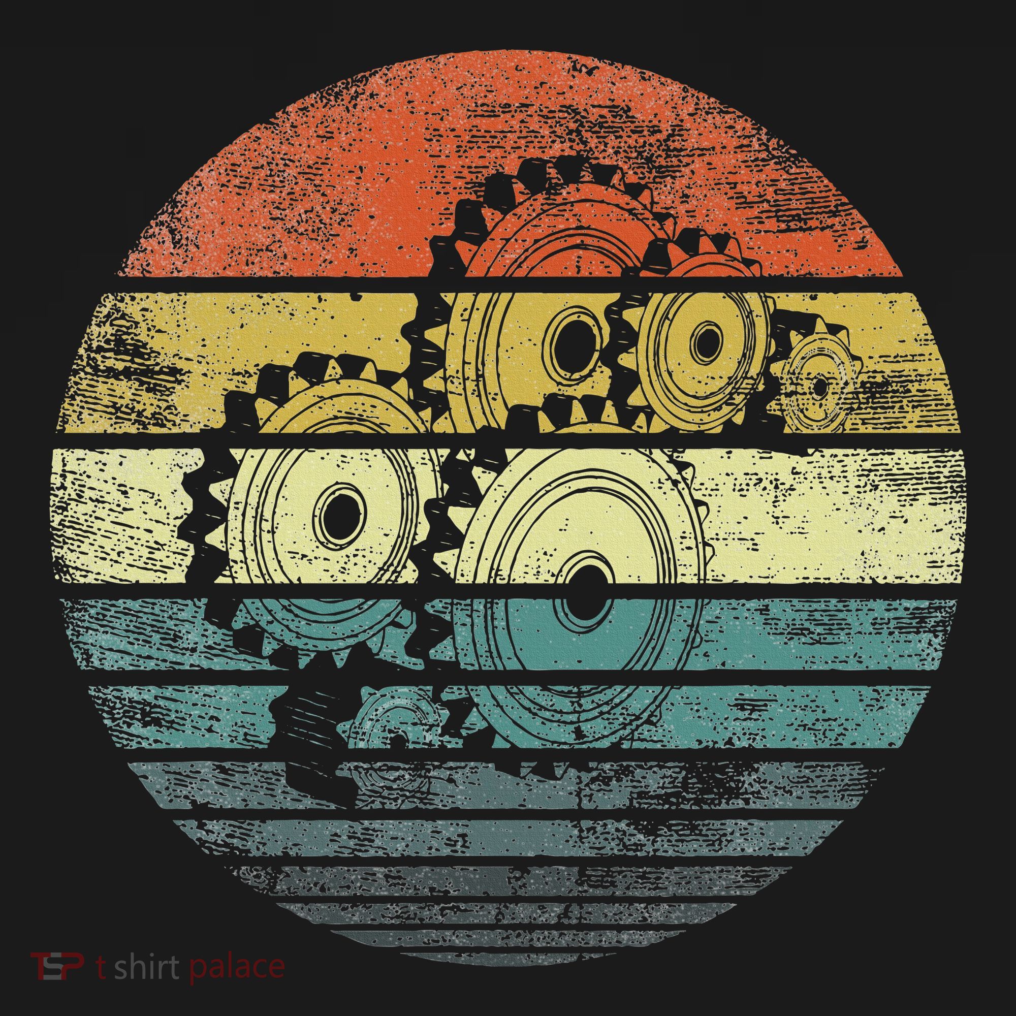 Mechanical Engineer Gifts Funny Retro Cogs Engineering Gear USA-Made Doggie Bandana